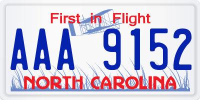 NC license plate AAA9152