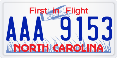 NC license plate AAA9153