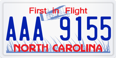 NC license plate AAA9155