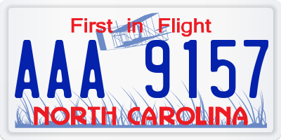 NC license plate AAA9157