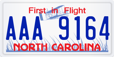 NC license plate AAA9164