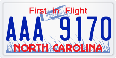 NC license plate AAA9170