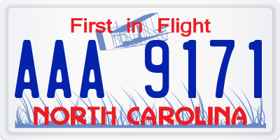 NC license plate AAA9171