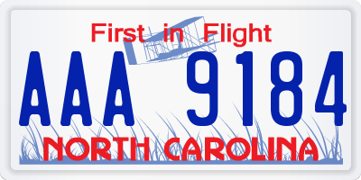 NC license plate AAA9184