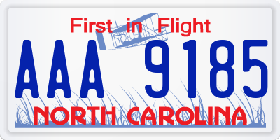 NC license plate AAA9185