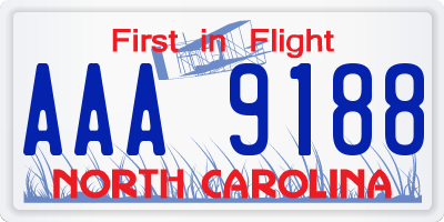 NC license plate AAA9188