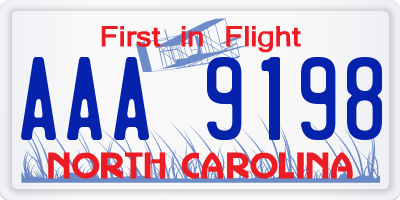 NC license plate AAA9198