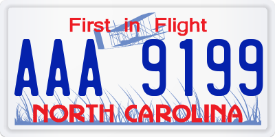 NC license plate AAA9199