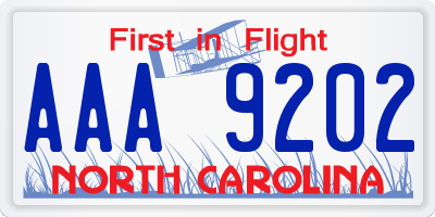 NC license plate AAA9202