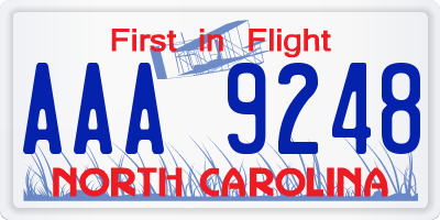 NC license plate AAA9248