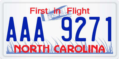 NC license plate AAA9271