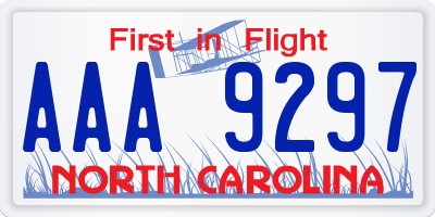 NC license plate AAA9297