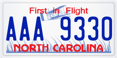 NC license plate AAA9330