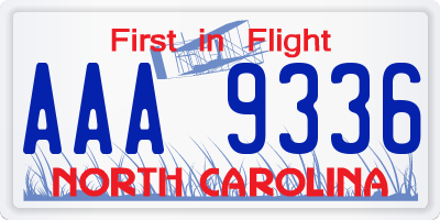 NC license plate AAA9336