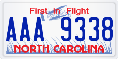 NC license plate AAA9338