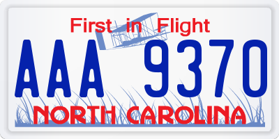 NC license plate AAA9370