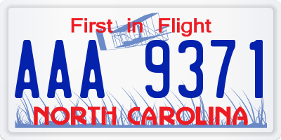 NC license plate AAA9371