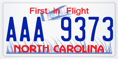 NC license plate AAA9373