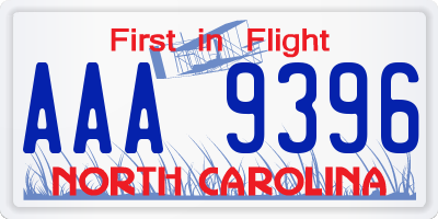 NC license plate AAA9396