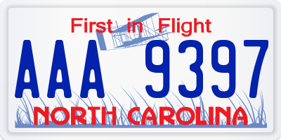 NC license plate AAA9397