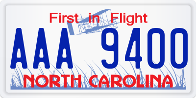 NC license plate AAA9400