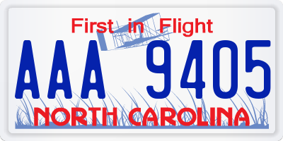 NC license plate AAA9405