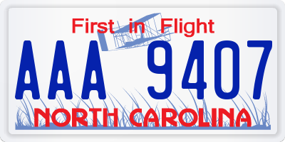 NC license plate AAA9407