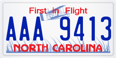 NC license plate AAA9413