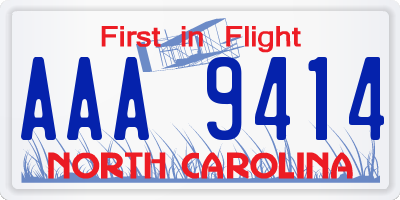 NC license plate AAA9414