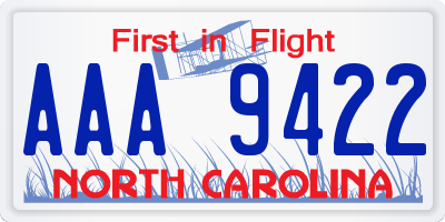 NC license plate AAA9422