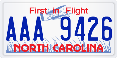 NC license plate AAA9426