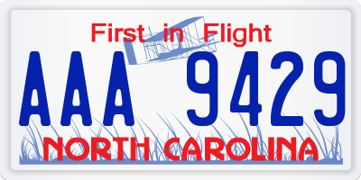 NC license plate AAA9429