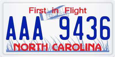 NC license plate AAA9436