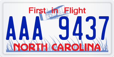 NC license plate AAA9437