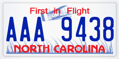 NC license plate AAA9438