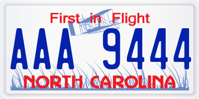 NC license plate AAA9444