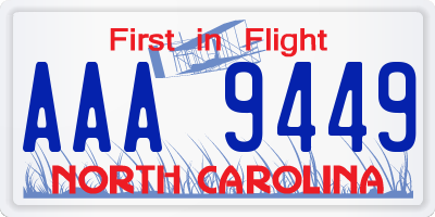 NC license plate AAA9449