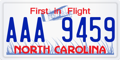 NC license plate AAA9459