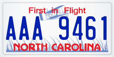 NC license plate AAA9461