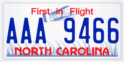 NC license plate AAA9466