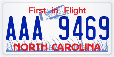 NC license plate AAA9469