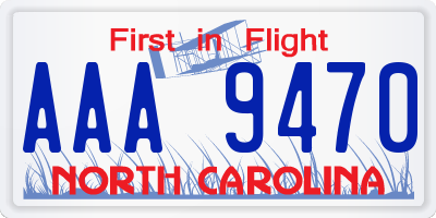 NC license plate AAA9470