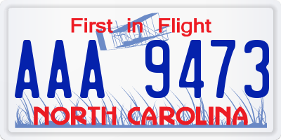 NC license plate AAA9473