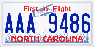 NC license plate AAA9486