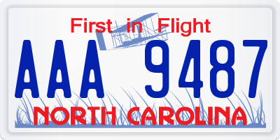 NC license plate AAA9487