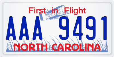 NC license plate AAA9491