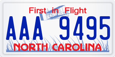 NC license plate AAA9495