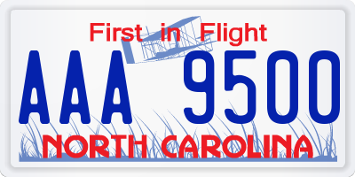 NC license plate AAA9500