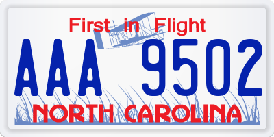 NC license plate AAA9502