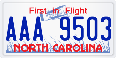 NC license plate AAA9503